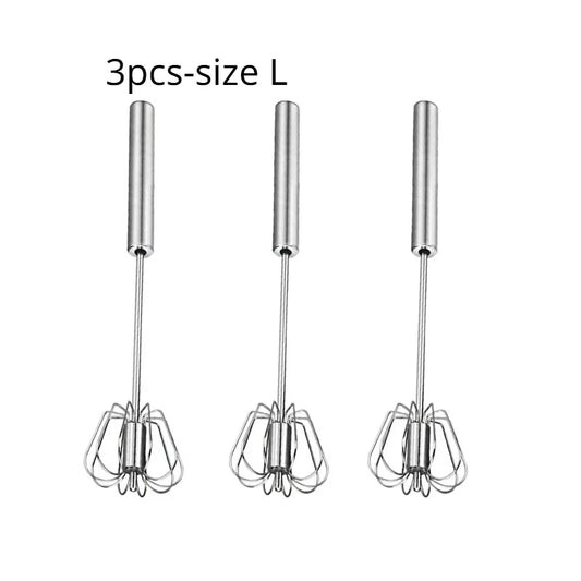 Semi Automatic Mixer Whisk Egg Beater Stainless Steel Manual Hand Mixer Self-Turning Cream Utensils Kitchen Mixer Egg Tools